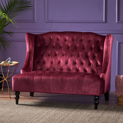 Nurturing - Upholstered Loveseat With Wing Back And Diamond Tufting Noble House