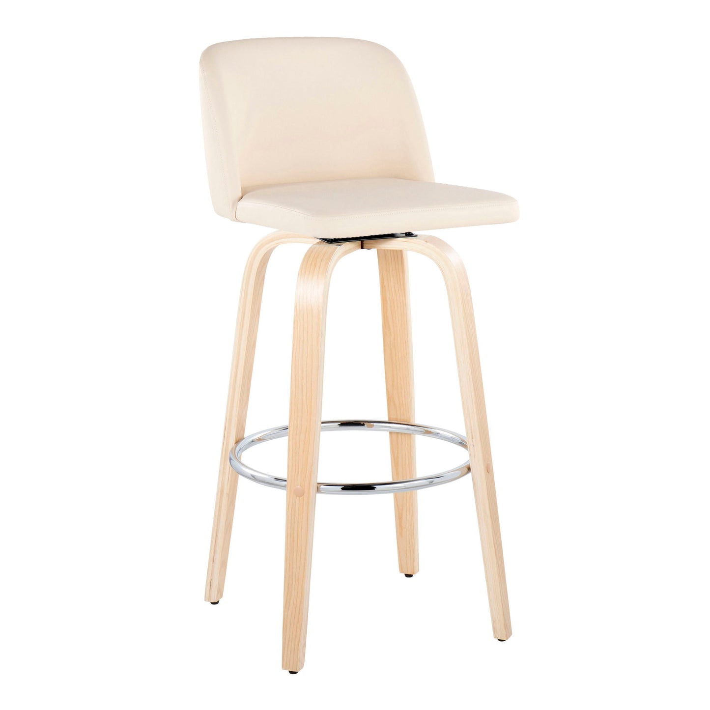 Toriano - Contemporary Fixed Height Barstool & Swivel With Round Footrest (Set of 2) Lumi Source