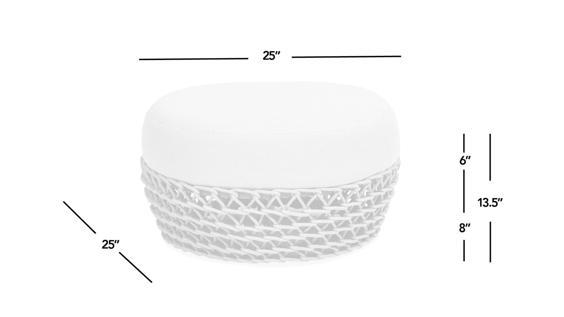 Willow - Round Upholstered Patio Ottoman Jennifer Taylor Home