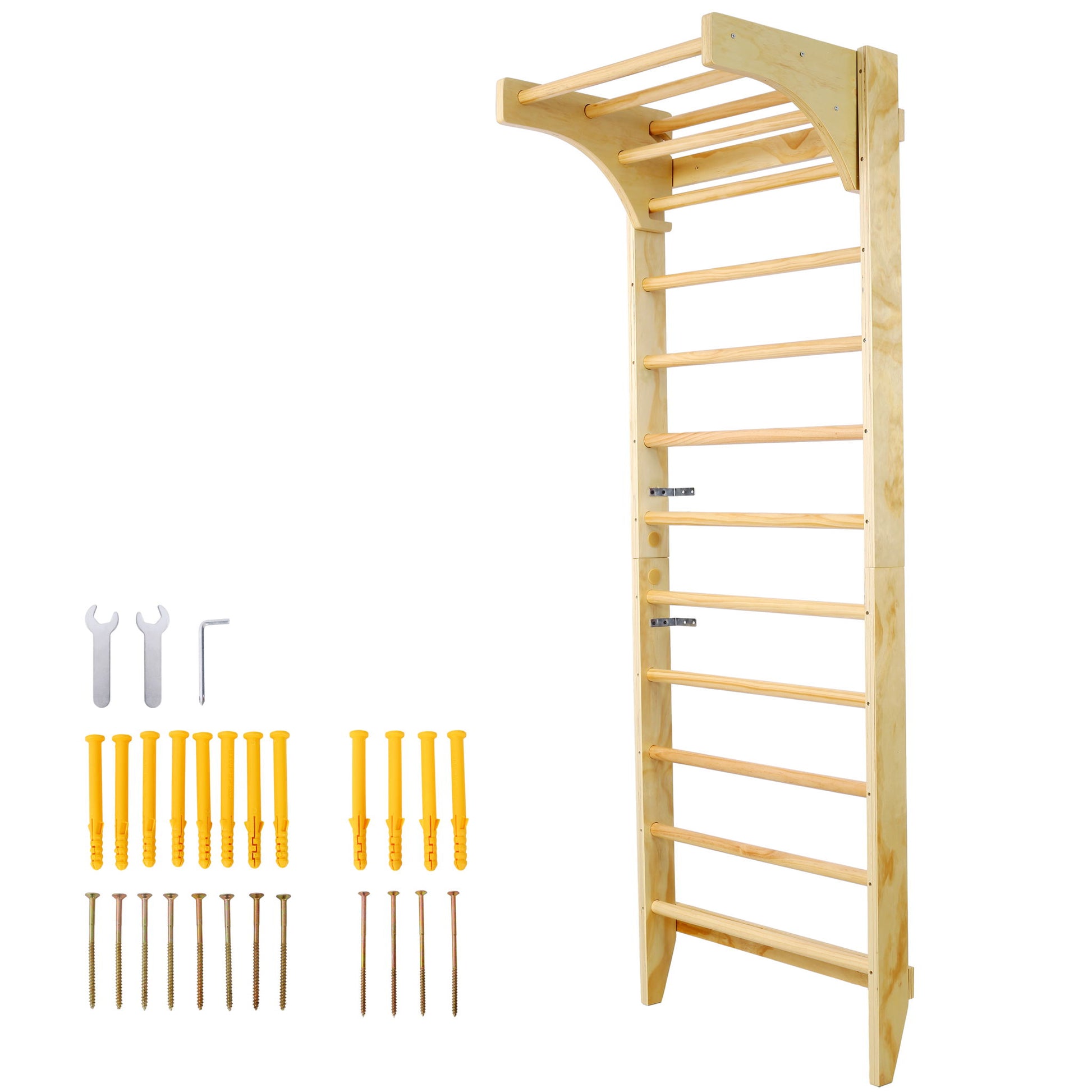 Swedish Ladder, Stall Bars Set For Physical Therapy & Gymnastics - Natural Daily Nest