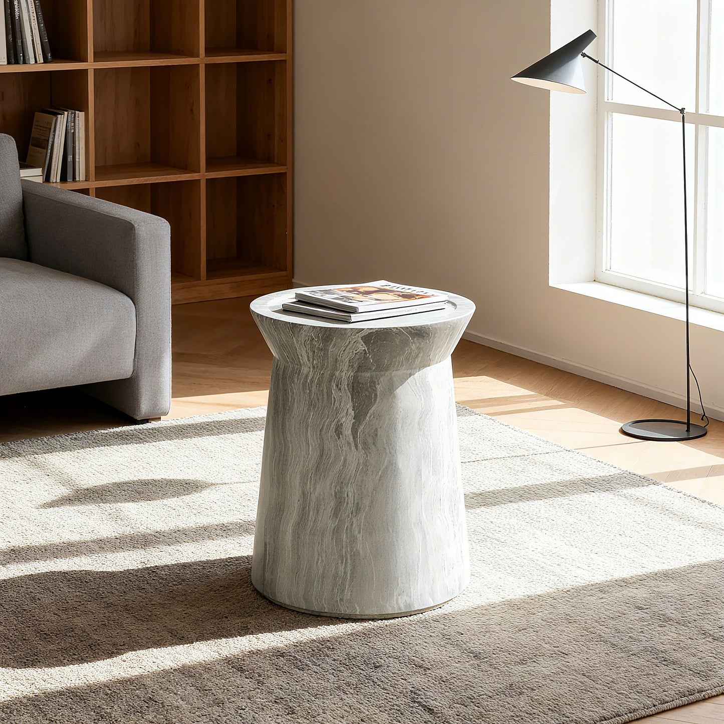 Round Outdoor End Table - Marble Home Essentials