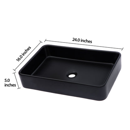 Modern European Design Ceramic Rectangular Vessel Bathroom Sink Daily Nest