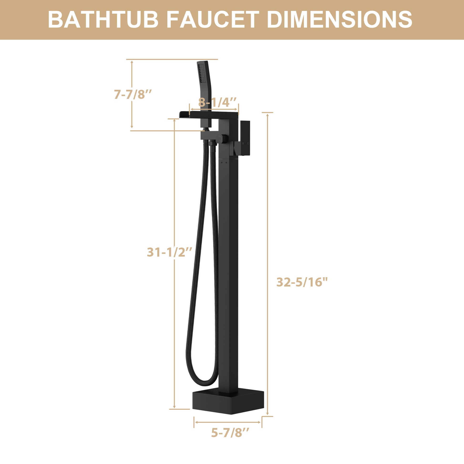 Freestanding Bathtub Faucet With Waterfall Tub Filler And Hand Shower Daily Nest
