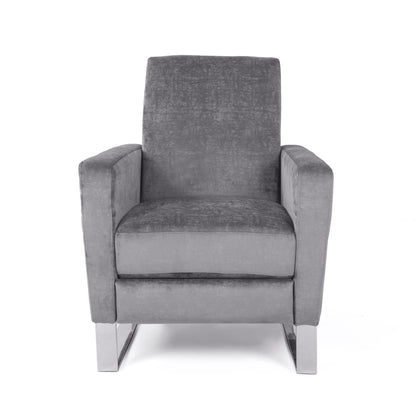 Bolt - Upholstered Recliner Chair With Stainless Steel Base - Gray / Chrome Noble House