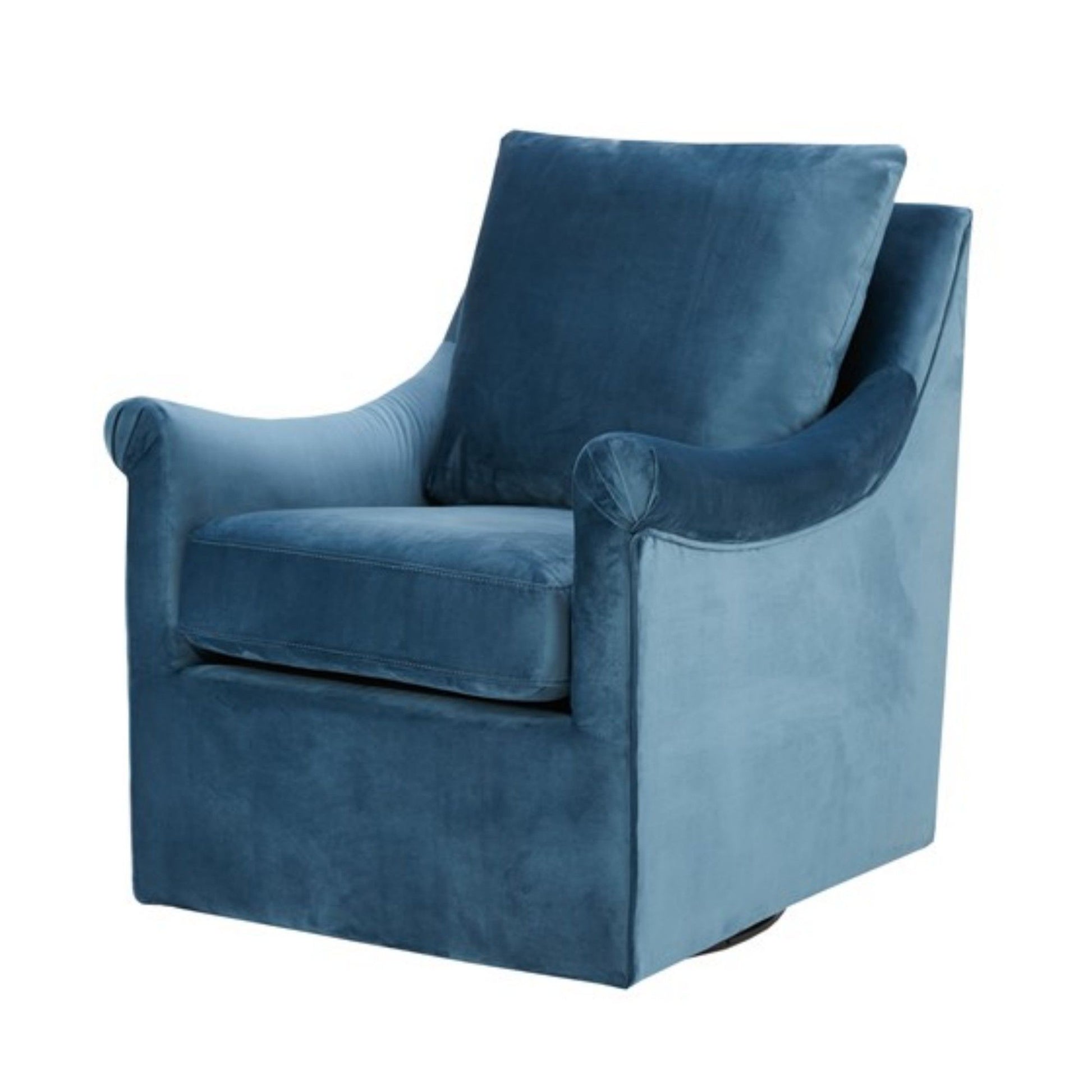 Swivel Chair With Curved Arms And Straight Back - Blue JLA
