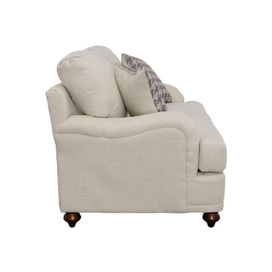Glenn - Upholstered English Arm Loveseat - Light Gray CoasterElevations