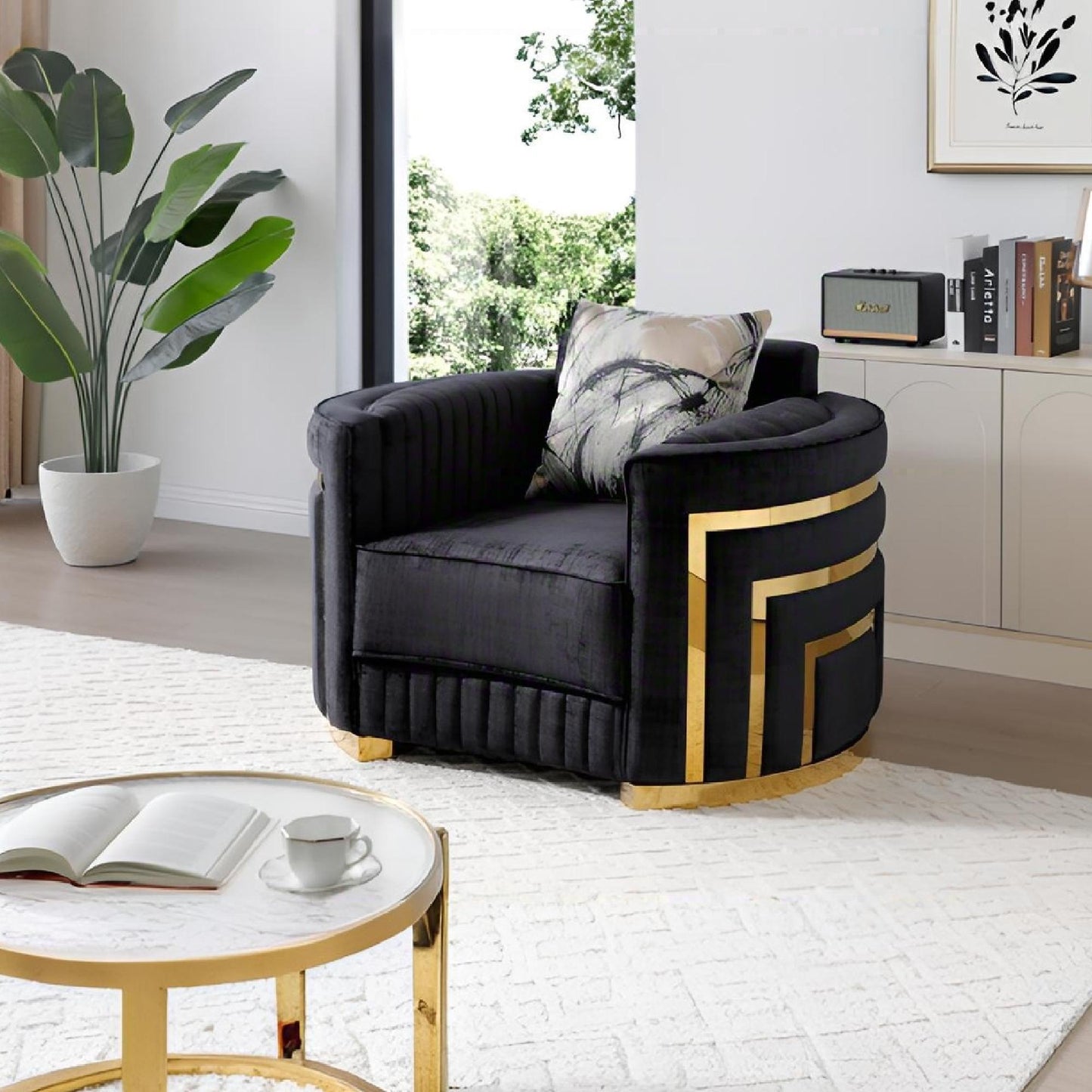 Soledad - Chair Upholstered With Hued Accents - Black Glory Furniture
