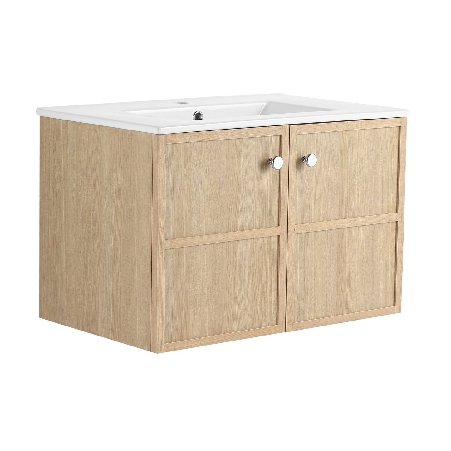 Wall Mounted Bathroom Vanity With Ceramic Sink And 2 Soft Closing Doors Home Essentials