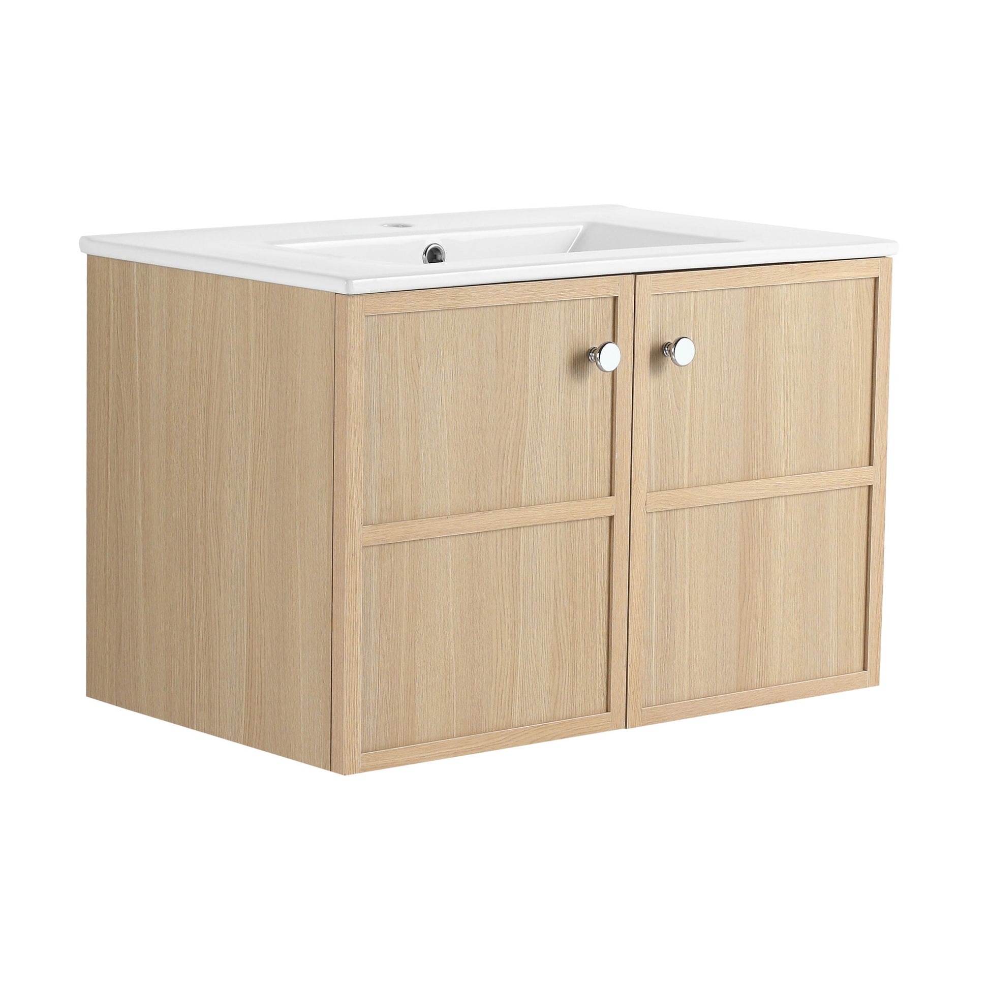 Wall Mounted Bathroom Vanity With Ceramic Sink And 2 Soft Closing Doors Home Essentials