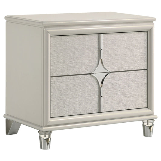 Olivia - 2-Drawer Nightstand Bedside Table - Pearl White Coaster Fine Furniture