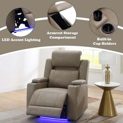 Lugo - Power Motion Recliner With Cup Holder - Camel Acme