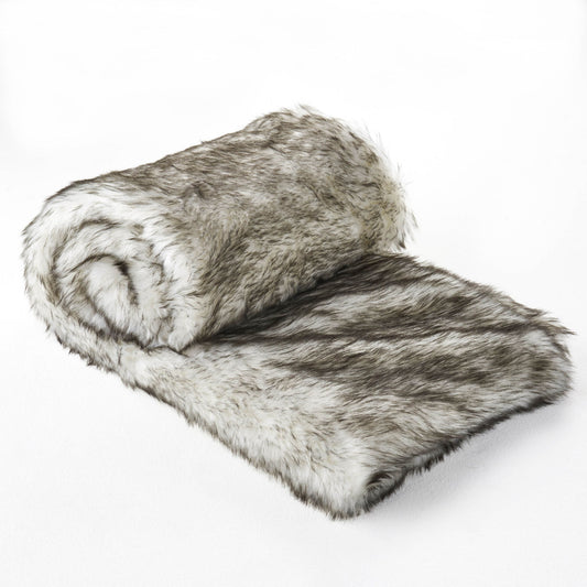 Luxury Throw Blanket With Streaks - Gray Noble House