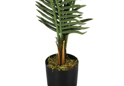 47" Tall, Artificial Plant, Palm Tree, Indoor, Faux, Fake, Floor, Greenery, Potted, Real Touch, Decorative - Green / Black