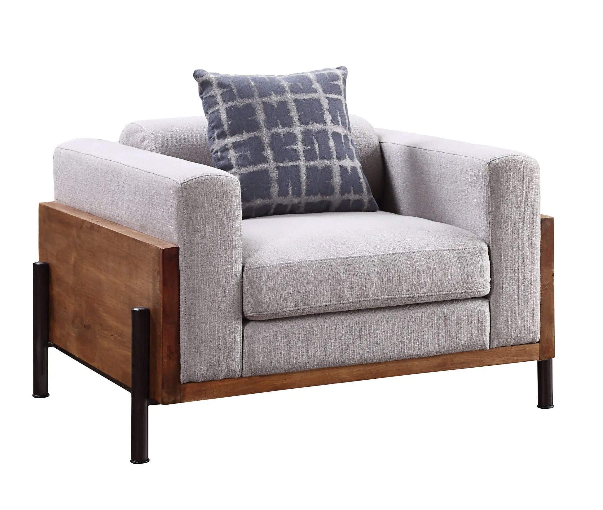 Pelton - Chair With 1 Toss Pillows - Walnut Acme