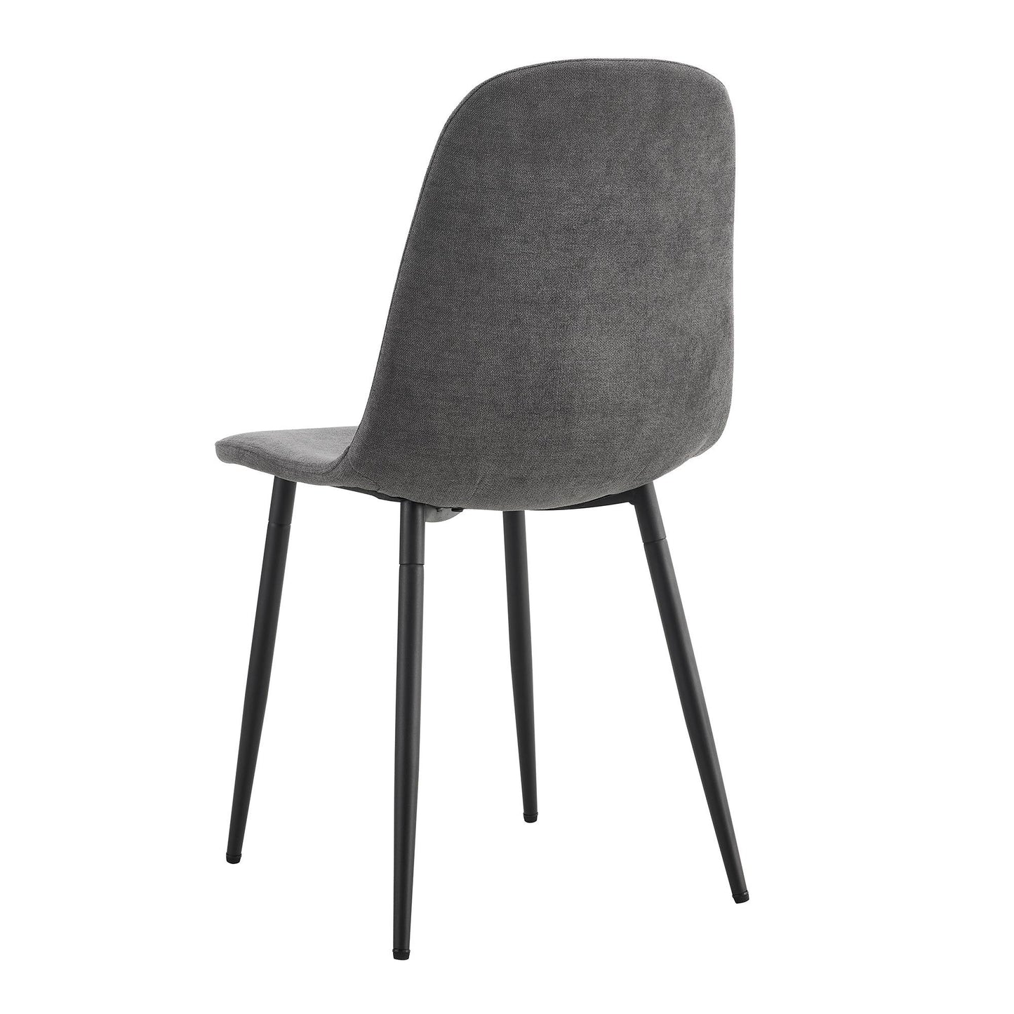Modern Medieval Style Cushioned Side Chairs Set With Black Metal Legs For Kitchens Home Essentials