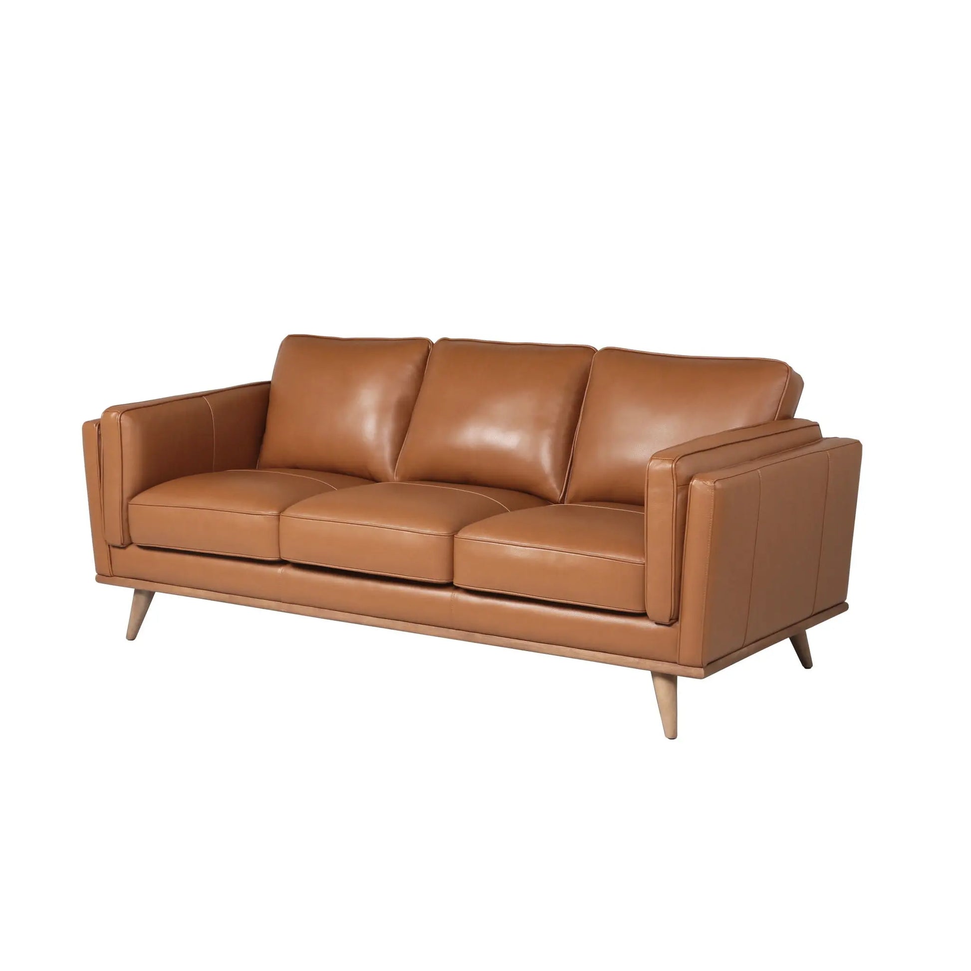 Modern Leather Sofa - Caramel Nicelink