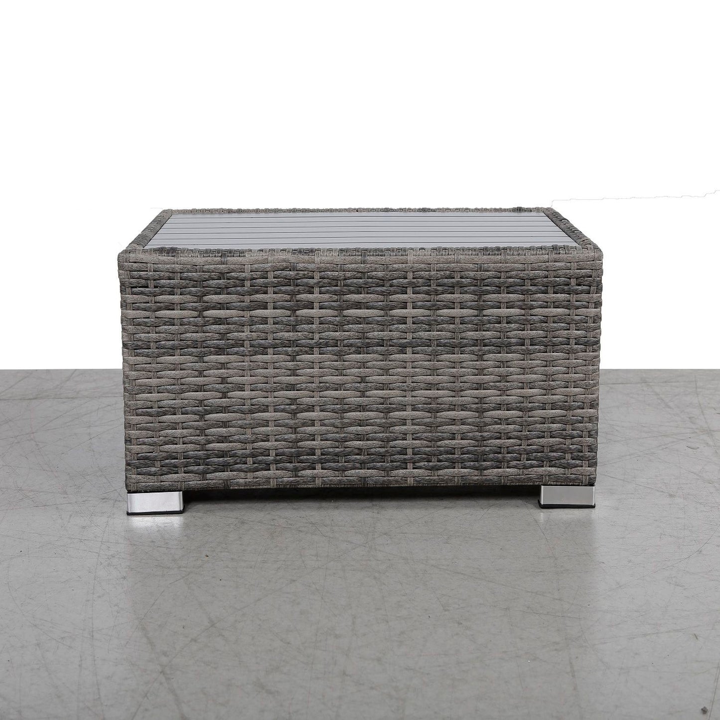 Chesterville - Slatted Side Table With Aluminum Top - Gray LSI Patio Furniture