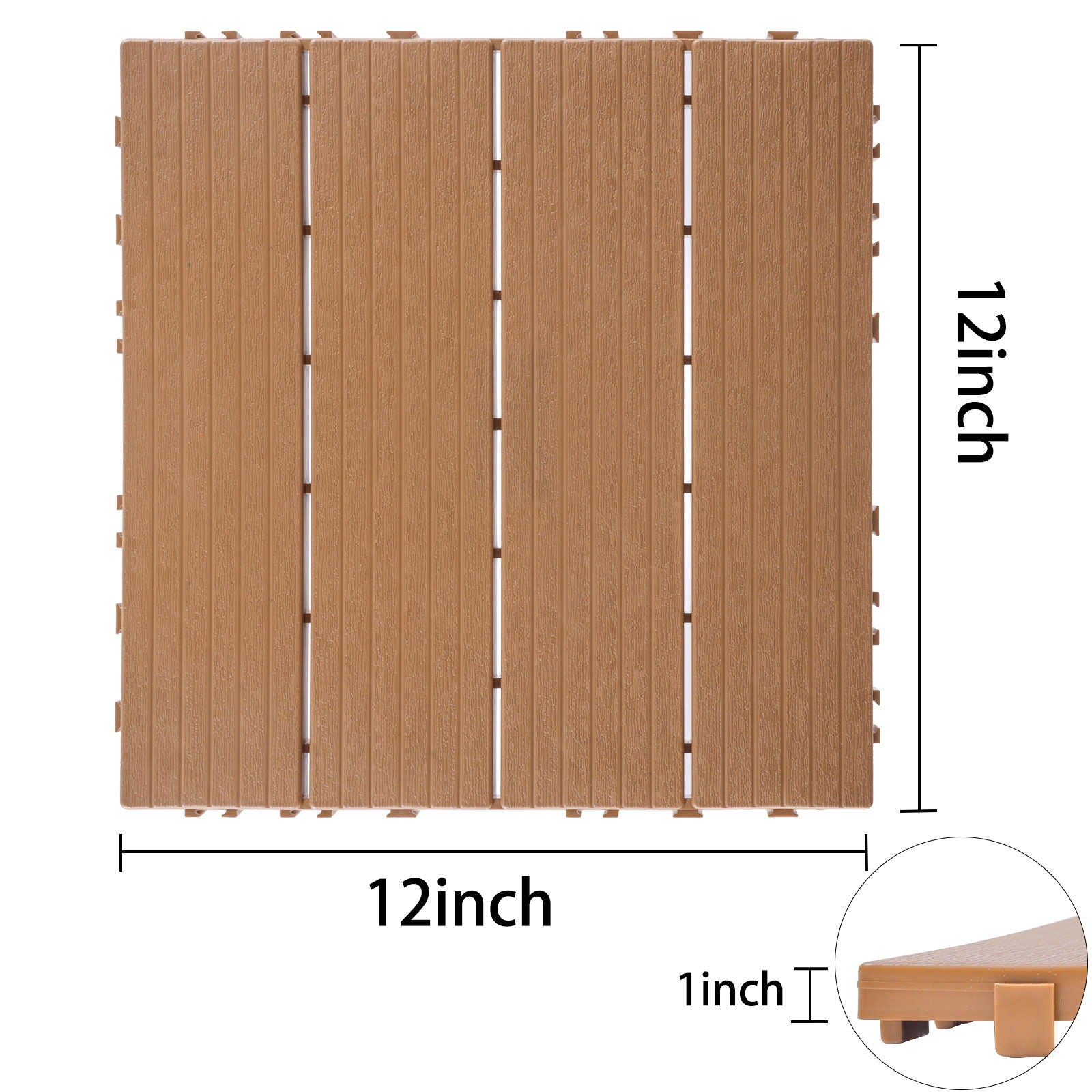 Plastic Interlocking Deck Tiles, Patio Flooring Outdoor Waterproof All Weather Use Daily Nest