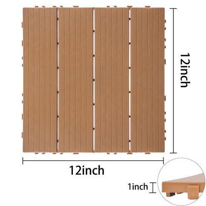 Plastic Interlocking Deck Tiles, Patio Flooring Outdoor Waterproof All Weather Use Daily Nest