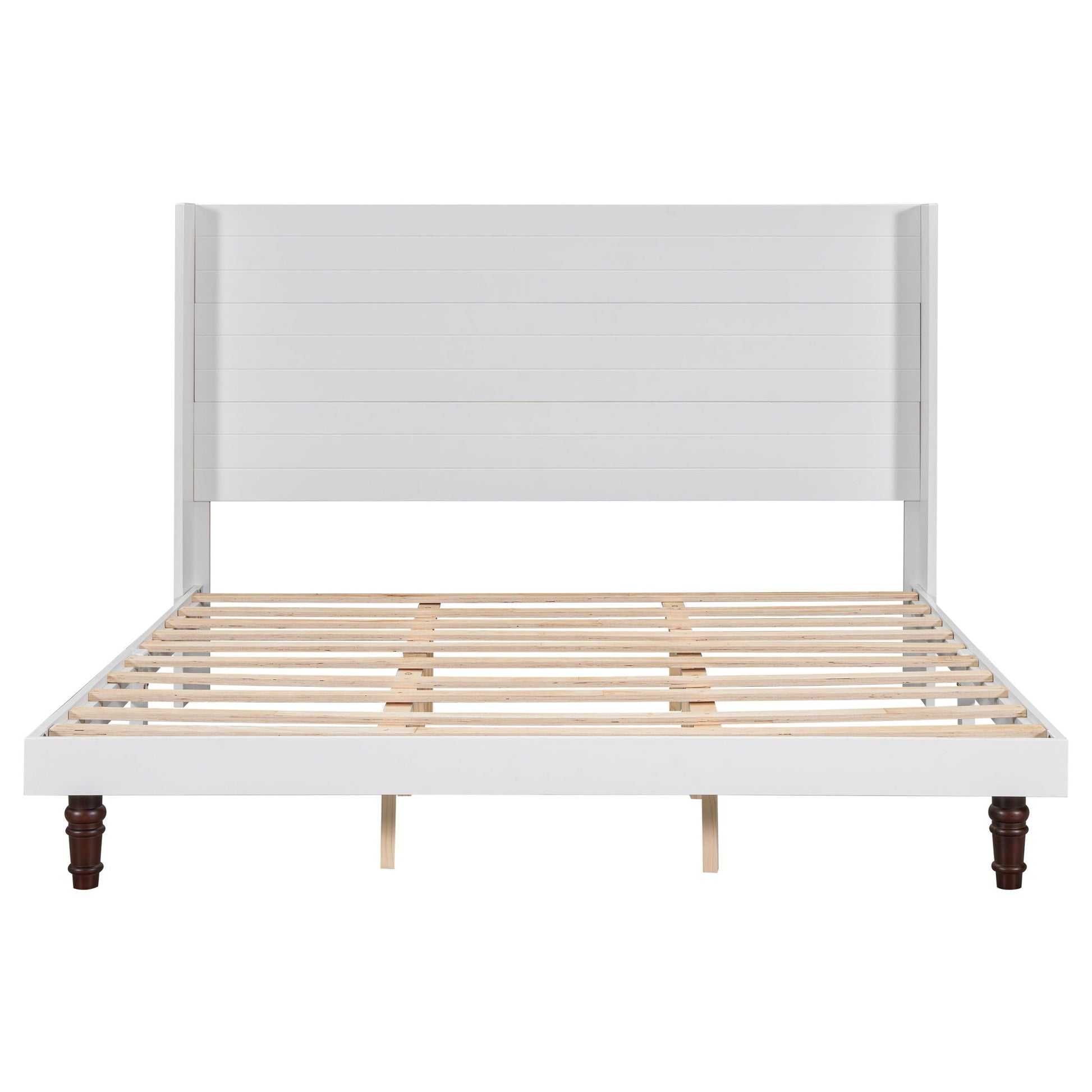 King Size, Stylish High Headboard Bed, High Quality - White Home Essentials
