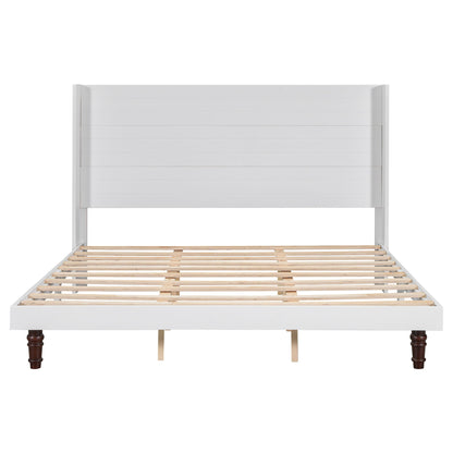 King Size, Stylish High Headboard Bed, High Quality - White Home Essentials