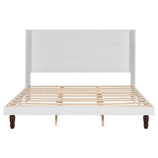King Size, Stylish High Headboard Bed, High Quality - White Home Essentials