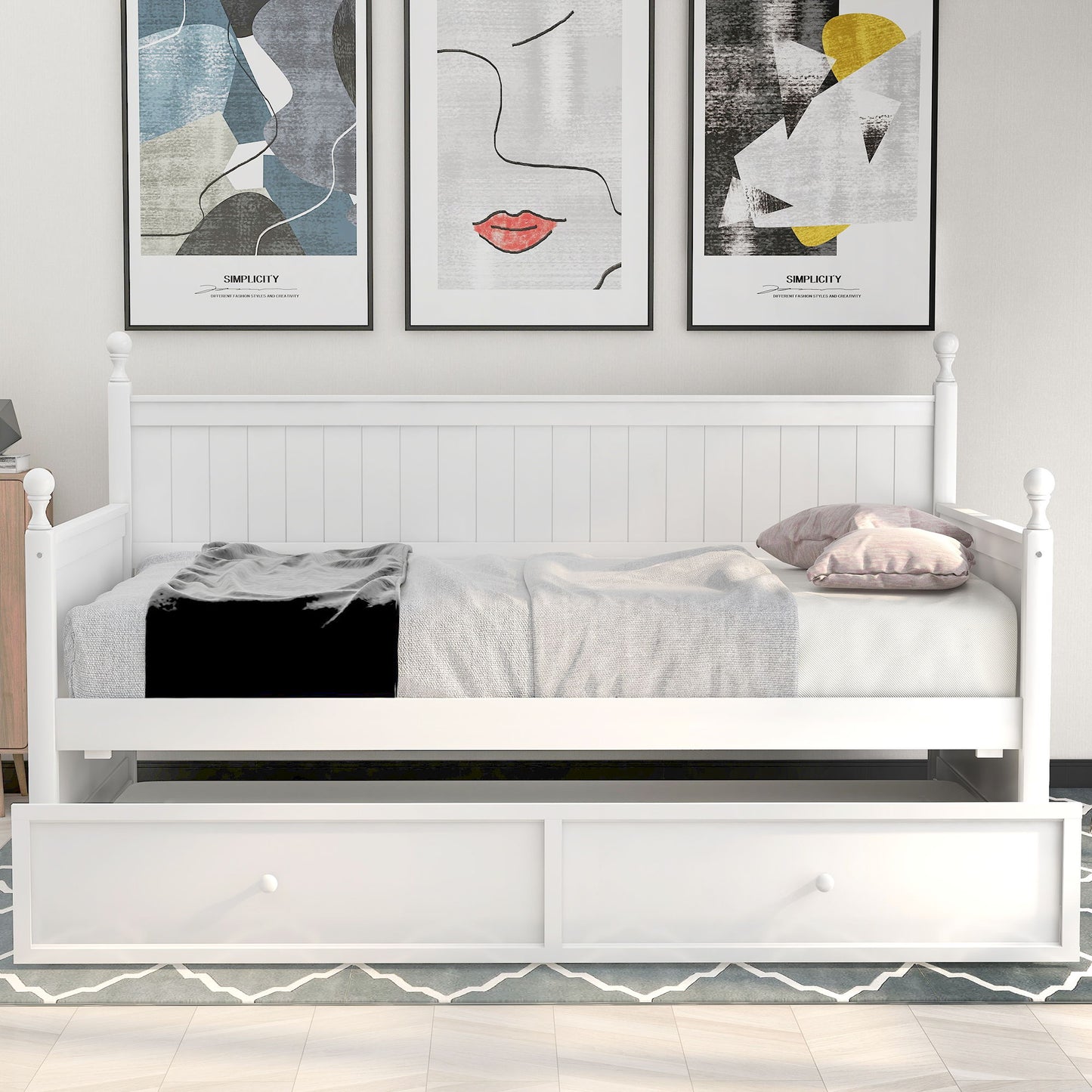 Twin Size Daybed & Twin Size Trundle - White DreamHaus