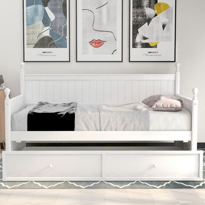 Twin Size Daybed & Twin Size Trundle - White DreamHaus