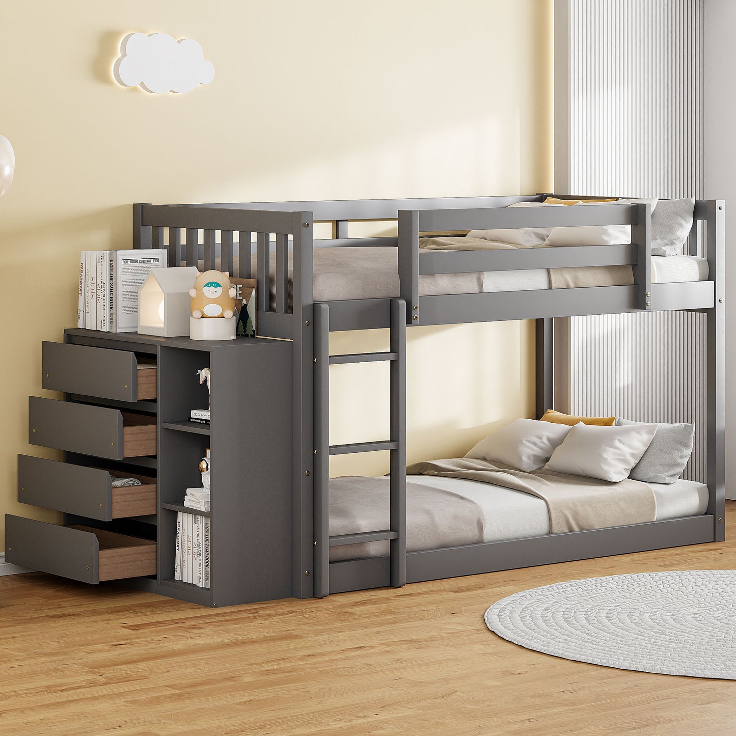 Bunk Bed With 4 Drawers And 3 Shelves DreamHaus