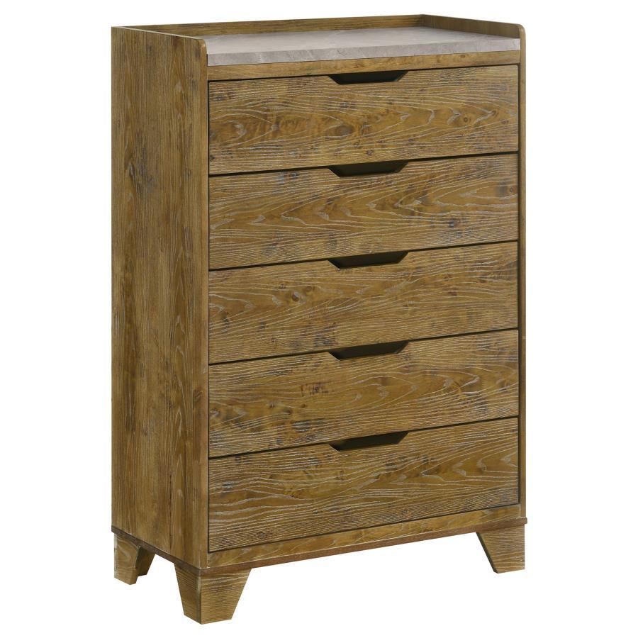 Henderson - 5-Drawer Bedroom Chest Of Drawers - Medium Oak Coaster Fine Furniture