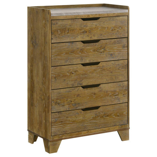 Henderson - 5-Drawer Bedroom Chest Of Drawers - Medium Oak Coaster Fine Furniture
