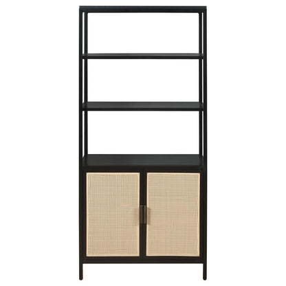 Amherst - 3-Shelf Radio Weave Cane Metal Accent Cabinet Coaster Fine Furniture