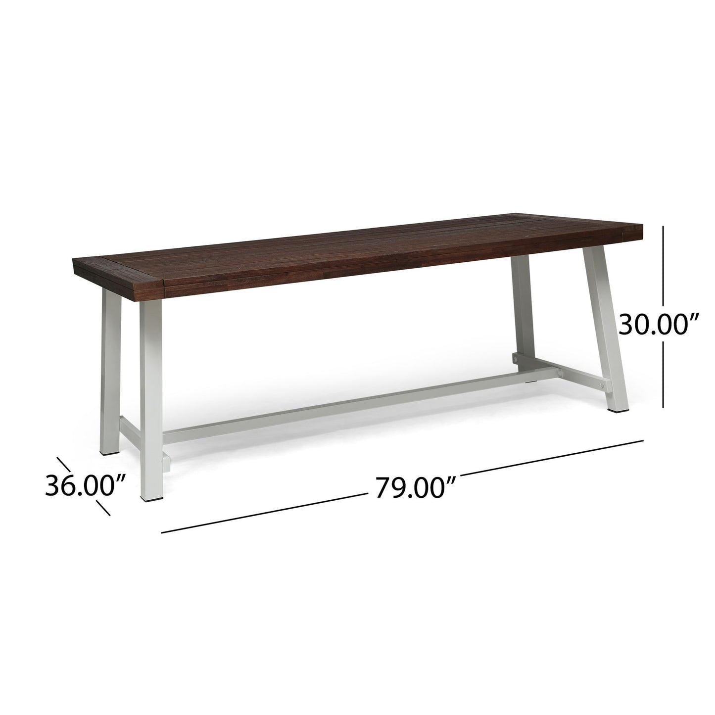 Equilibrium - Outdoor Dining Table With Wooden Frame And Slat Top Noble House