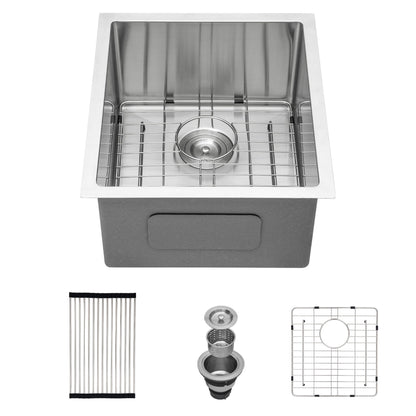 Modern Undermount Stainless Steel Kitchen Sink 16 Gauge, Deep Single Bowl Daily Nest
