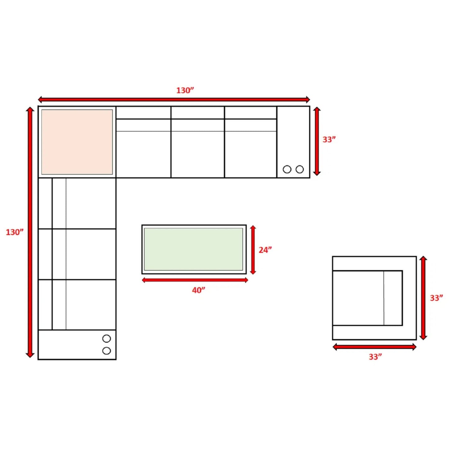 Modern Patio Rattan Sectional Set With Cushions LSI Patio Furniture