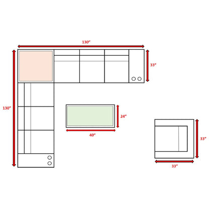 Modern Patio Rattan Sectional Set With Cushions LSI Patio Furniture