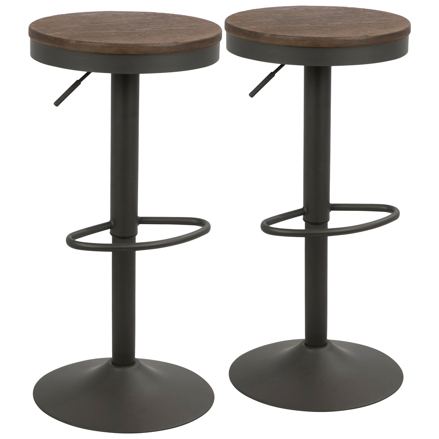 Dakota - Industrial Adjustable Barstool (Set of 2) Lumi Source