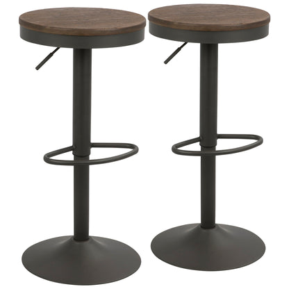 Dakota - Industrial Adjustable Barstool (Set of 2) Lumi Source