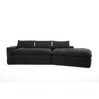 Modern Minimalist Modular Sectional Sofa With Deep Seats And Right Facing Chaise Home Essentials