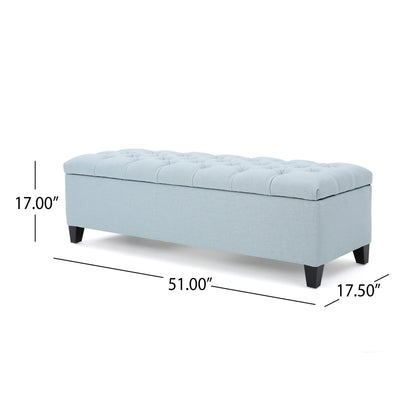 Glouster - Contemporary Storage Ottoman With Button Tufted Design Noble House