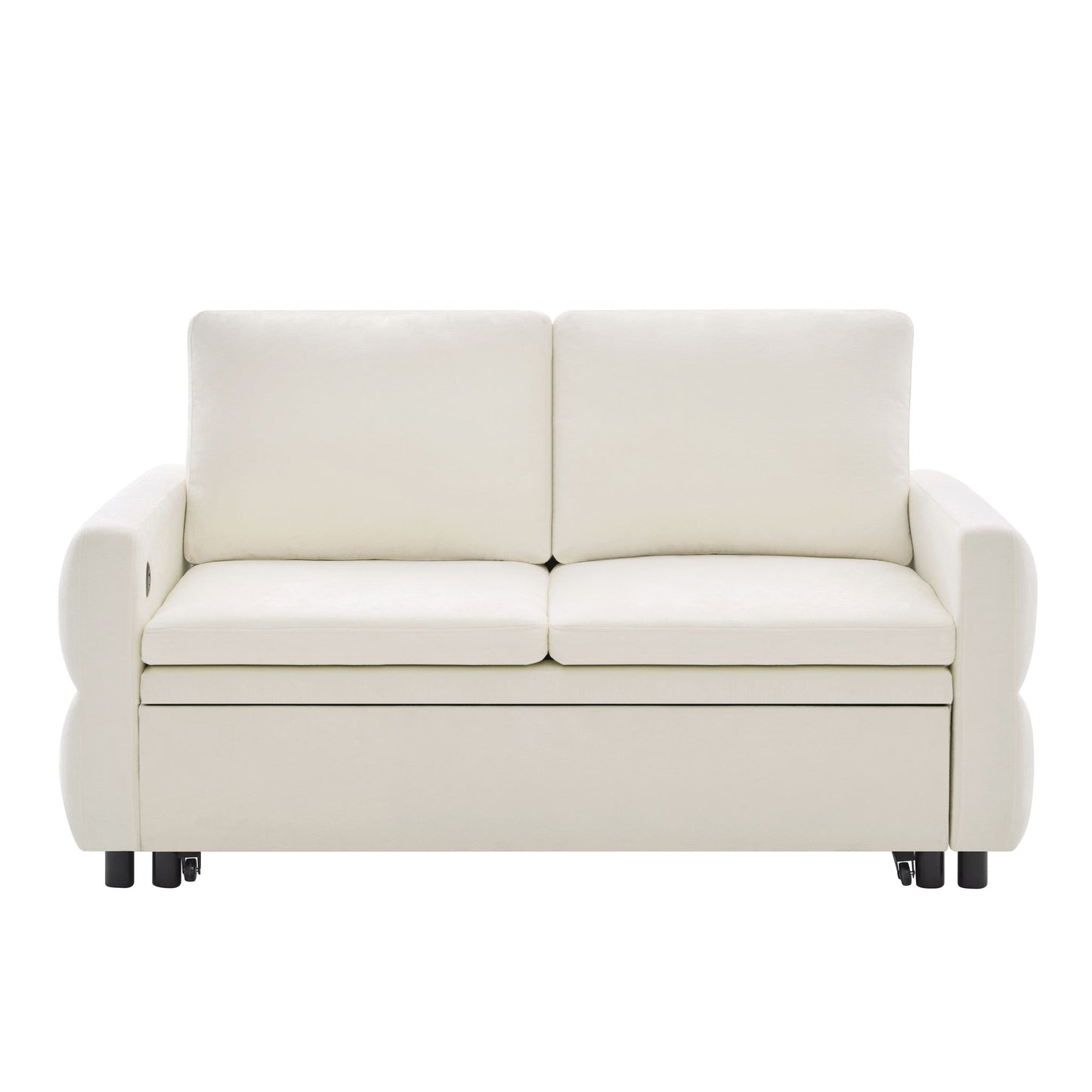 Convertible Sofa Bed Loveseat With Adjustable Backrest And USB Ports Hearth and Haven