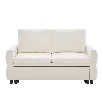 Convertible Sofa Bed Loveseat With Adjustable Backrest And USB Ports Hearth and Haven