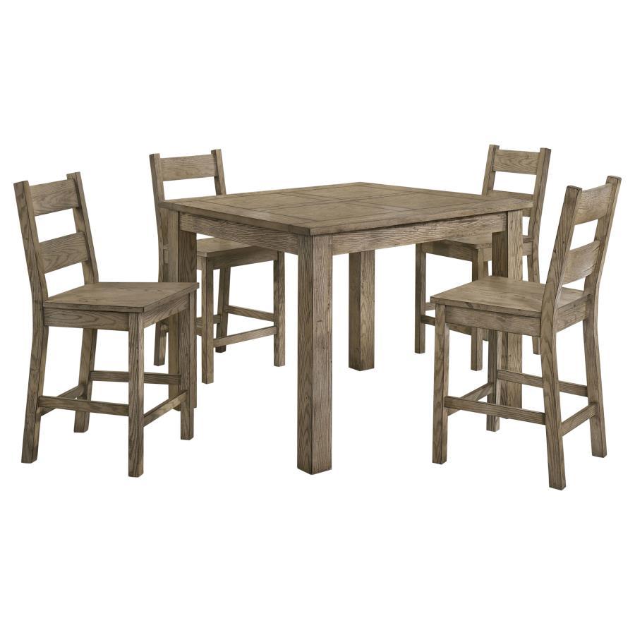 Cardova - 5 Piece Counter Height Dining Table Set - Vineyard Oak Coaster Fine Furniture