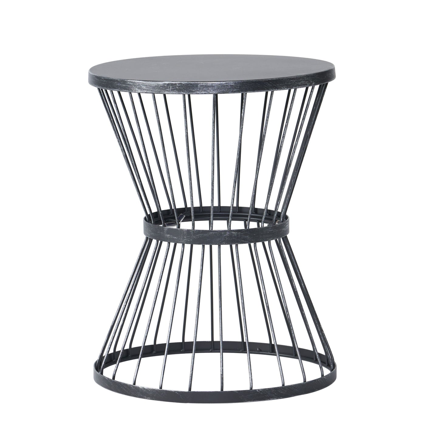 Lassen - Modern Outdoor Side Table With Hourglass Design Noble House