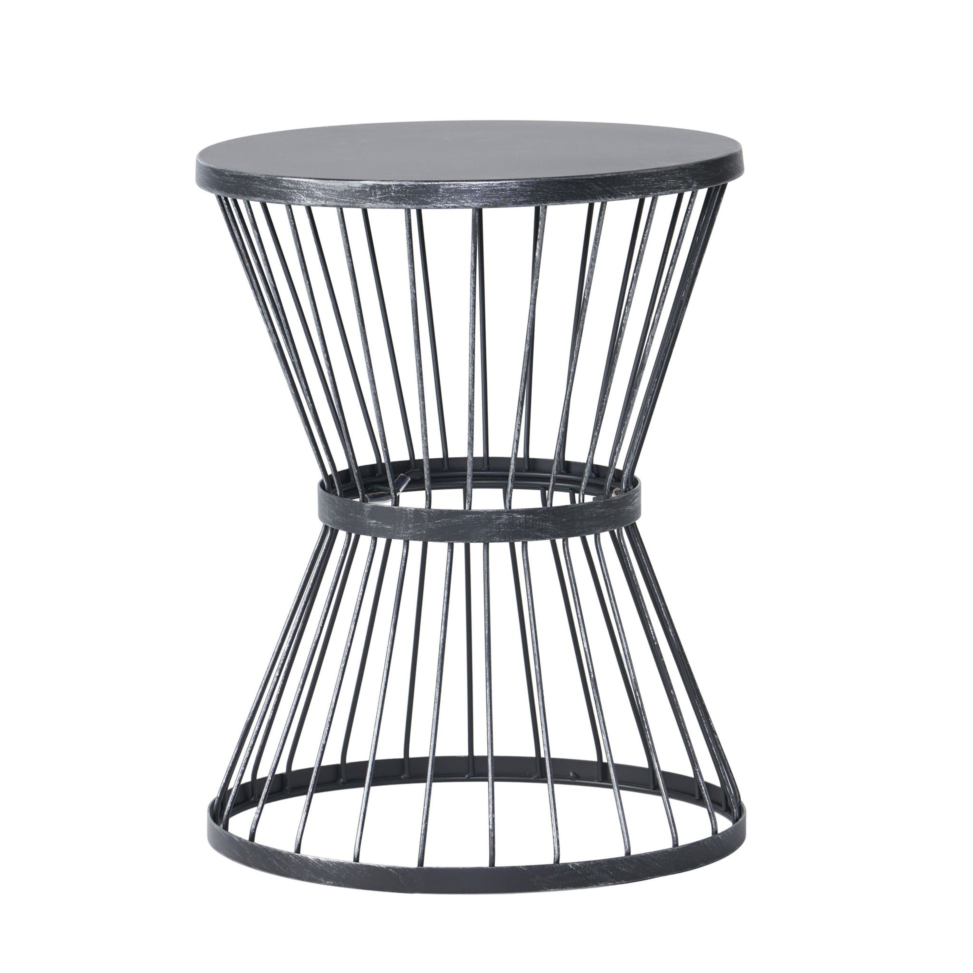 Lassen - Modern Outdoor Side Table With Hourglass Design Noble House