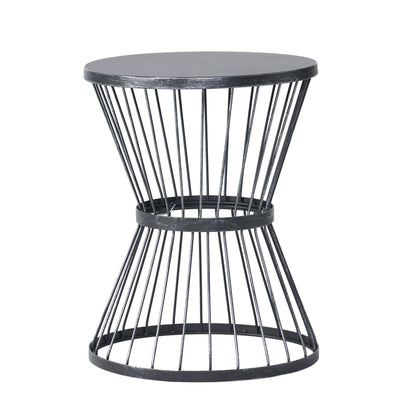 Lassen - Modern Outdoor Side Table With Hourglass Design Noble House