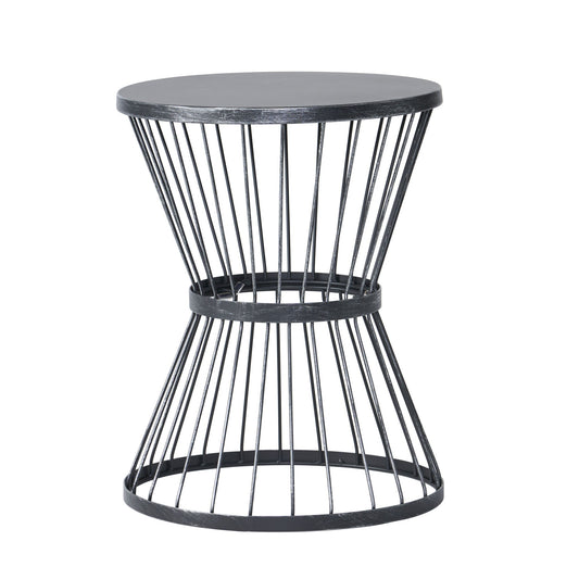 Lassen - Modern Outdoor Side Table With Hourglass Design Noble House