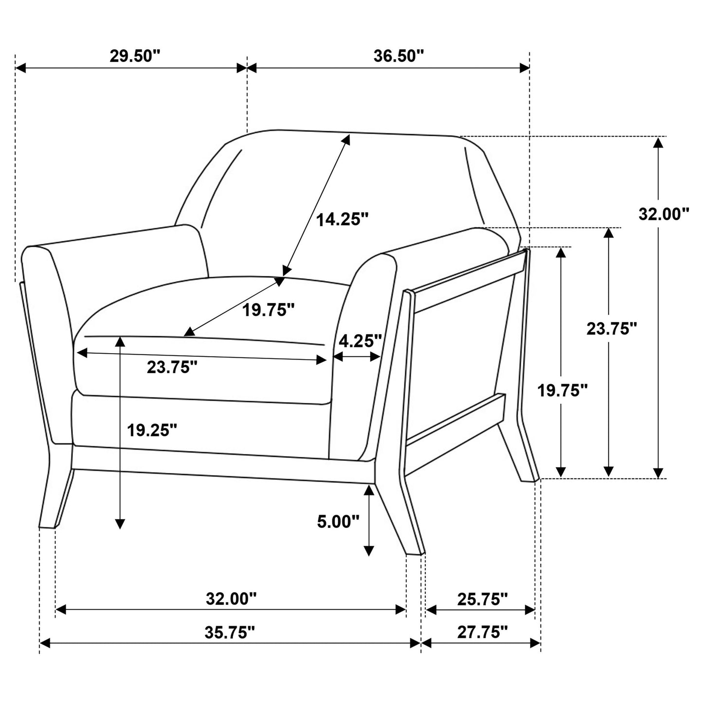 Caspian - Accent Chair - Gray Furniture Max