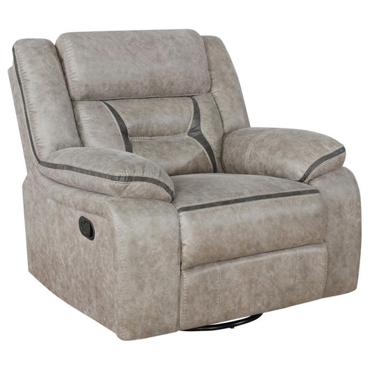 Greer - Upholstered Swivel Glider Recliner Chair CoasterEveryday