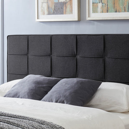 Marakesh - Contemporary Fabric Upholstered King / California King Headboard - Black Noble House